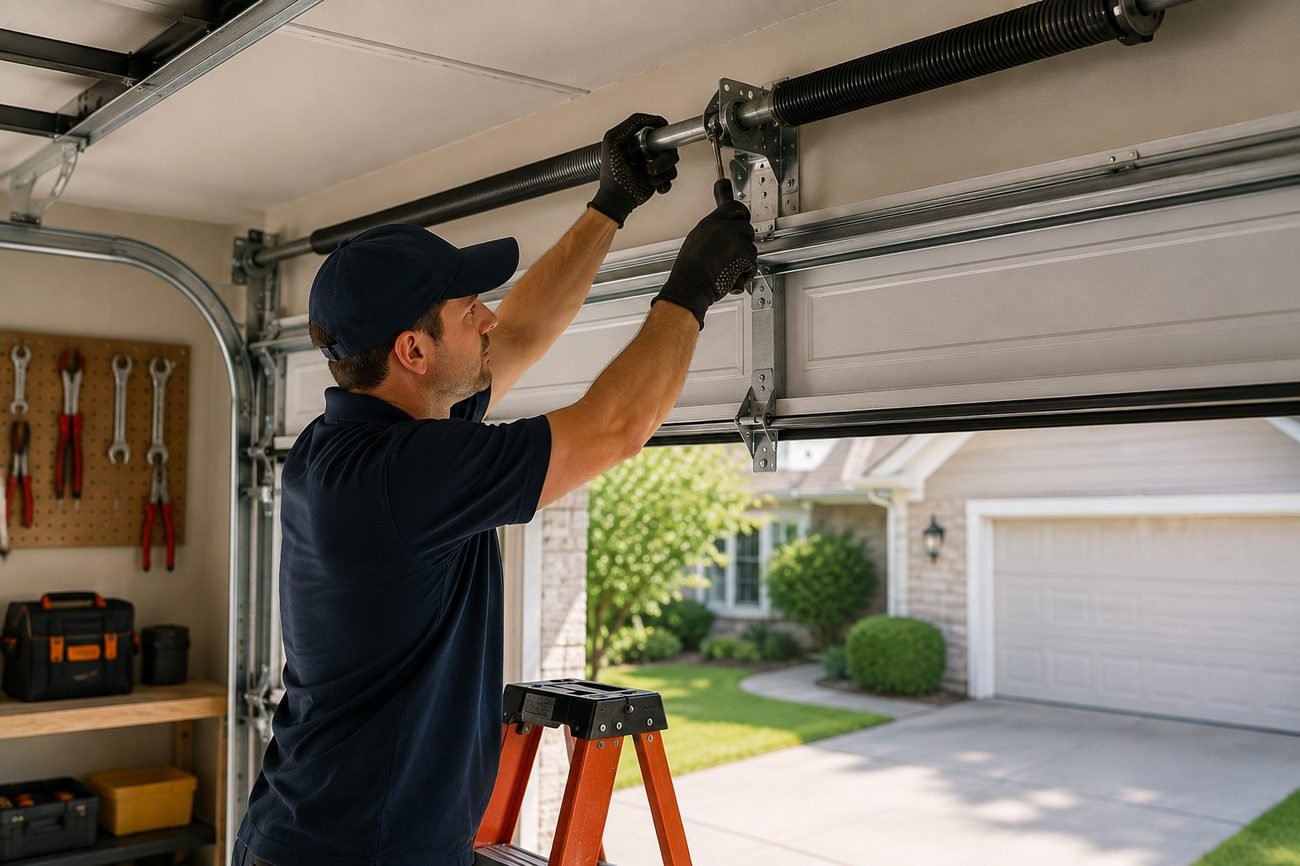 Door rebalanced and opener travel reset